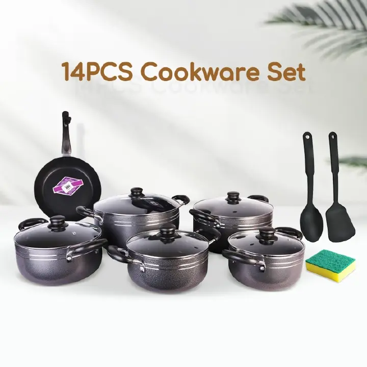 TC 14PCS Nonstick Cookware Set Cooking Pots Sufuria