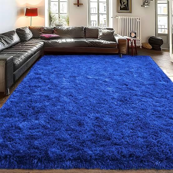 Blue Fluffy Carpet