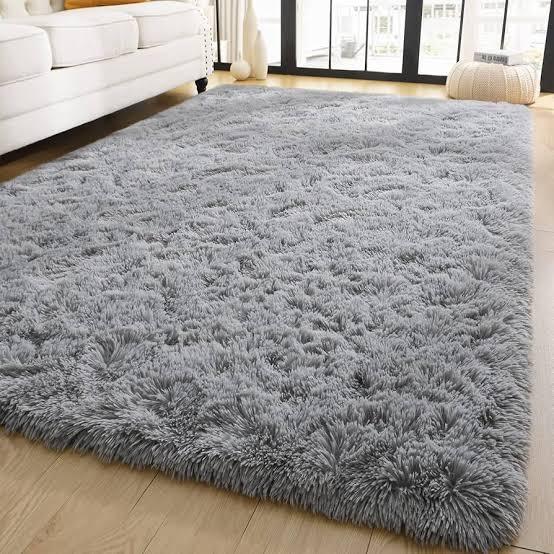 Gray Fluffy Carpet
