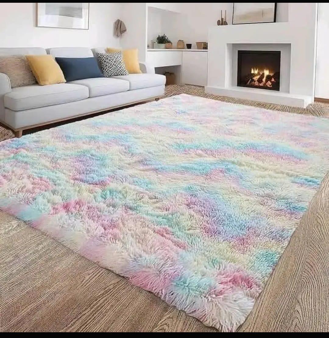 Rainbow Fluffy Carpet